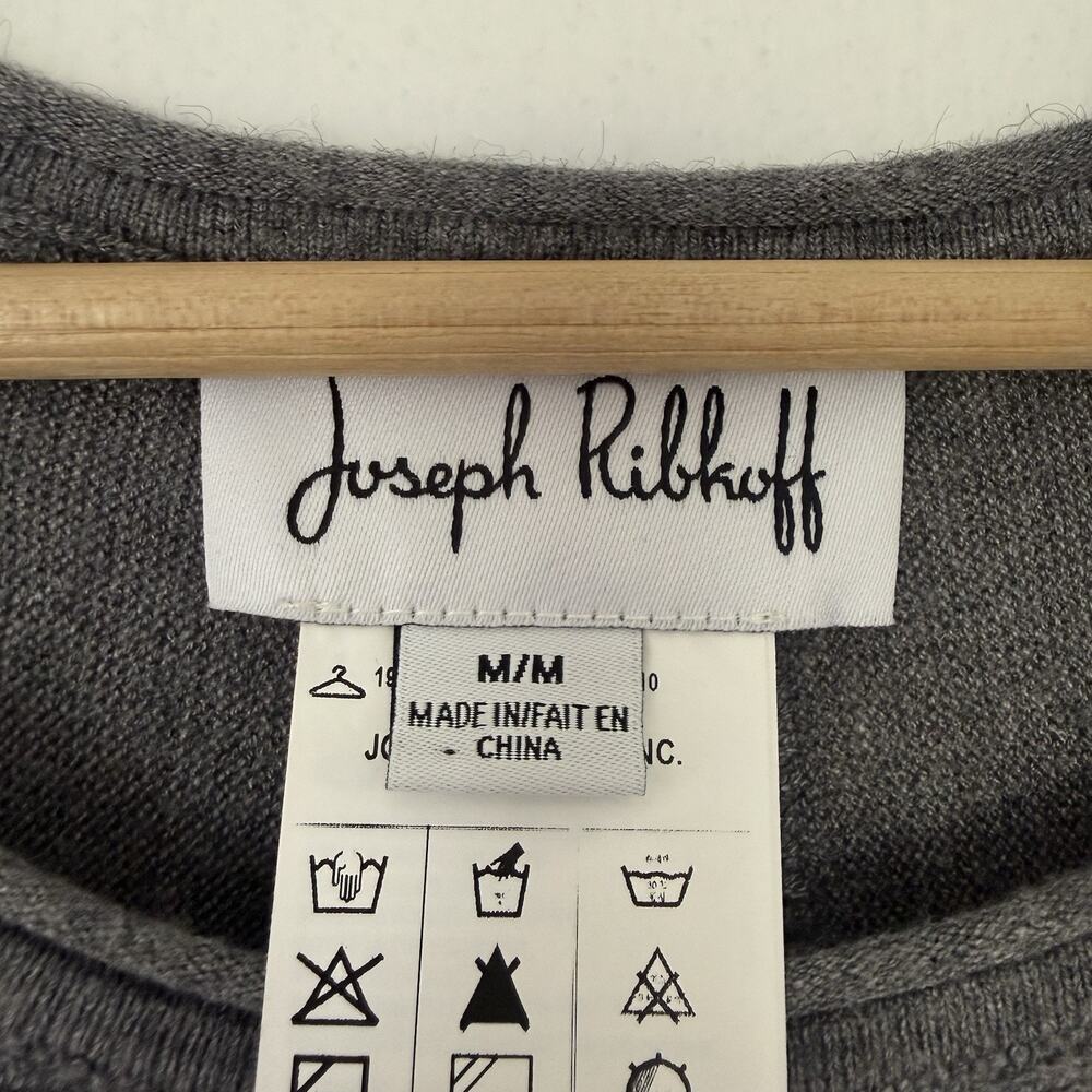 Joseph Ribkoff Gray Studded Knit Sweater Dress Med Fit & Flare Long Sleeve Party - Picture 7 of 10